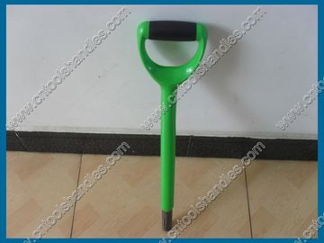 steel tube shovel/spade handle with plastic coated, D grip, green color, plastic coated steel tube manufacturer