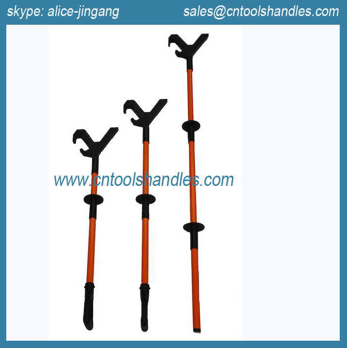 push pull stick with D grip, fiberglass push pull pole with D grip