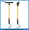Insulated Cable hook stick with D handle, yellow insulate frp stick black steel hook stick China manufacturer