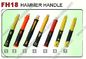 FH18 Fiberglass handles for stone hammers, orange black colors, plastic coated with soft rubber handle for hammers