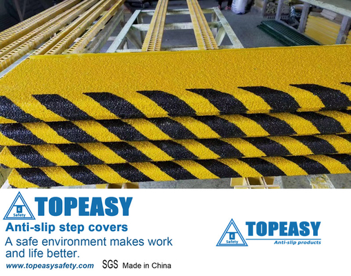 FRP anti-skid strip stair nosing used in industrial, offshore oil drilling platforms and mining environments