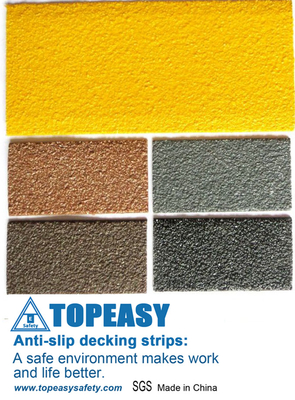 non Slip Fiberglass Strips for Decking,skid gritted FRP decking strips-TOPEASY anti slip frp fiberglass products