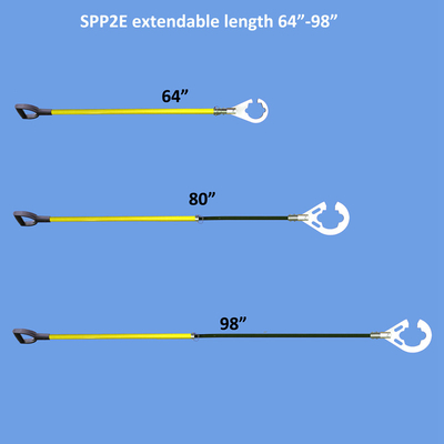 extendable length sling stik made in China sling hand free control tools yellow fiberglass handle D grip handle