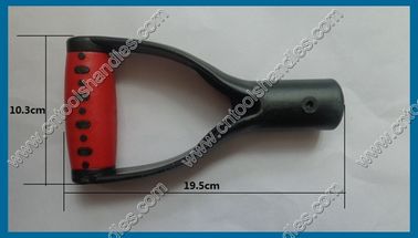 Y004 D grip replacement, shovel grip, spade grip, fork grip, rake grip, black red color D grip garden tool handle grip