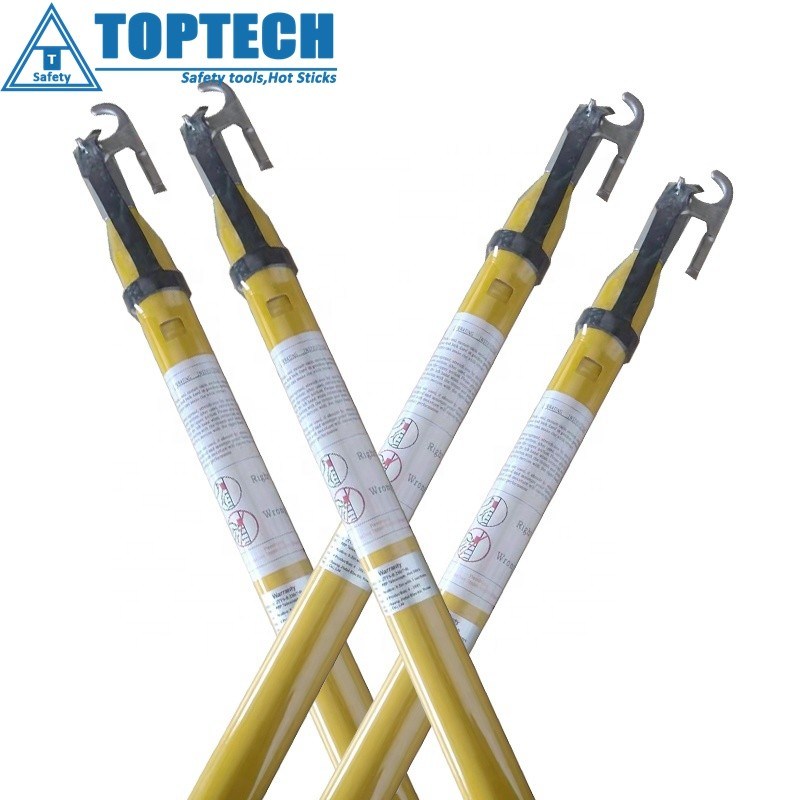 High Voltage Fiberglass Telescopic Insulated Triangle Hot Sticks Rod