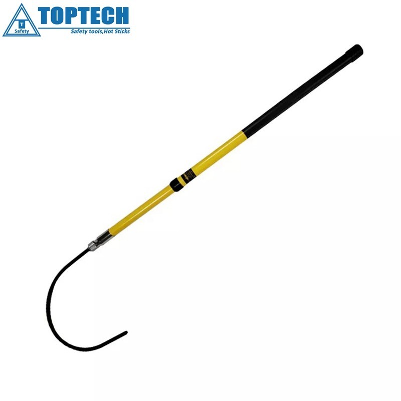 T304 Insulated rescue hook telescopic safety rescue hook 6ft 8ft 10ft fiberglass handle rescue