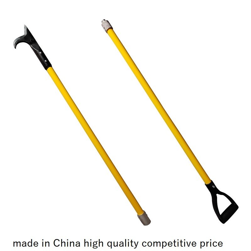fire fighter hook fire hook pike pole with yellow fiberglass handle D