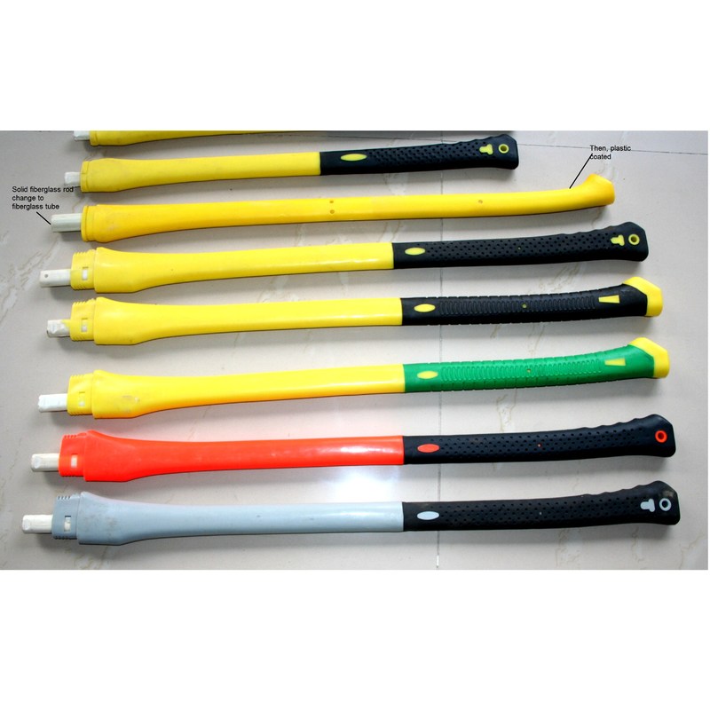 36" Fiber Glass Axe Replacement Handle, Colors Plastic And Soft Rubber