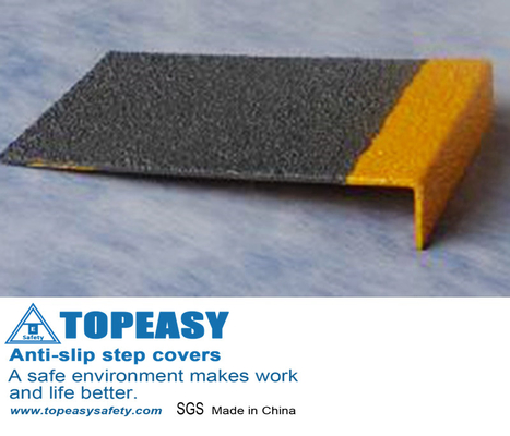 Grit-Coated Anti-Slip Fiberglass Stair Tread Cover,FRP anti-slip step strips FRP anti-slip step tread covers