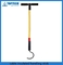 Insulated Cable hook stick with T bar handle, yellow color insulate frp handle steel hook stick made in China