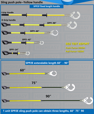 sling stik sling push pull pole yellow insulated fiberglass handle sling hook Hands Free Load Control Tool